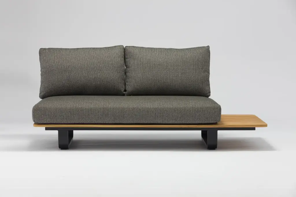 STAY NATURAL DOUBLE LOUNGE charcoal - dark grey/green rope