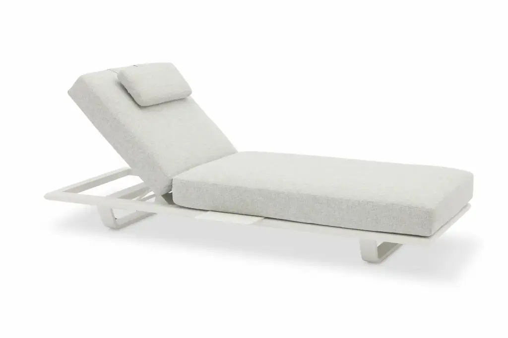 STAY FLEX Single sunlounger stone/white (frame)