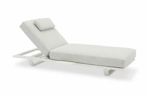 STAY FLEX Single sunlounger stone/white (frame)